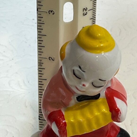 VTG 3 Piece Ceramic CLOWN BAND Figurines Violin Accordion Horn Musicians 3" - Picture 15 of 15